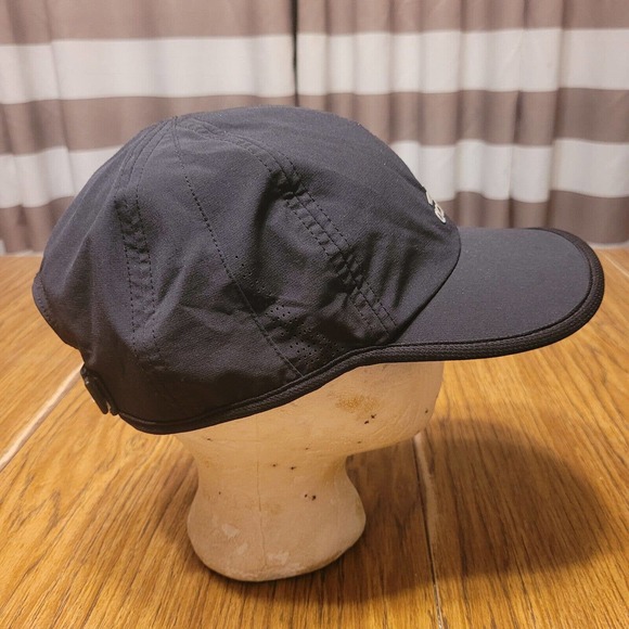 Adidas Hat Cap Strap Back Black White Logo Aeroready Lightweight Athletic Mens - Picture 7 of 12